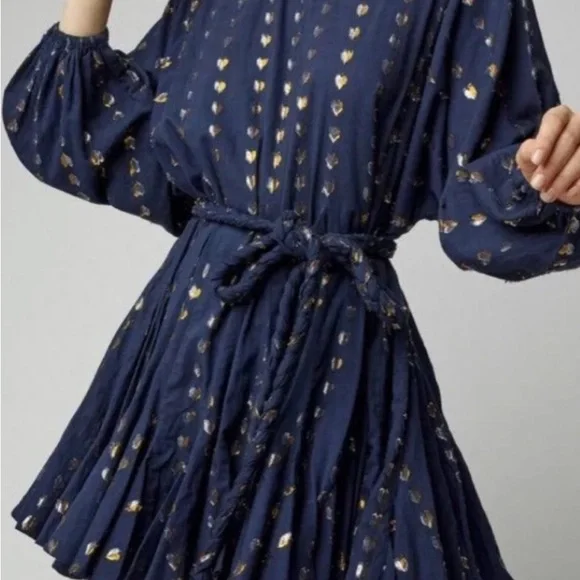 slim fit dress slacks Sleeveless Metallic Embroidered Prom Dress with Slit Navy / Small main image 1